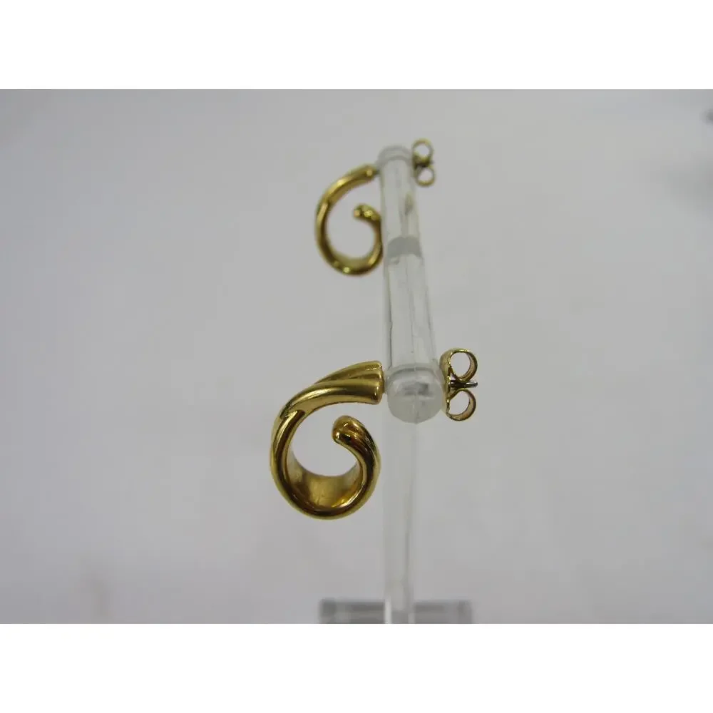 VTG Gold Tone Stud Dangly Earrings Boho Cottagecore‎ Minimalist Neutral